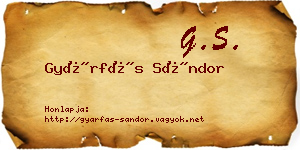 Gyárfás Sándor névjegykártya
