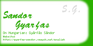 sandor gyarfas business card